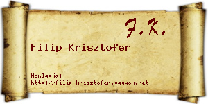 Filip Krisztofer névjegykártya